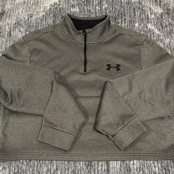 Under Armour Charcoal Quarter-Zip Pullover VGUC - Picture 1 of 9